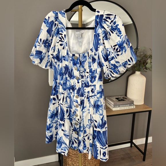 House of Harlow 1960 Floral Puff-Sleeve Mini Dress - Picture 9 of 10